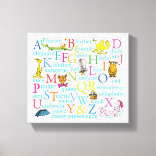 Lienzo Patrón ABC de Dr. Seuss con Palabras