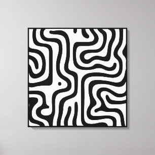 Lienzo Patrón abstracto blanco y negro elegante