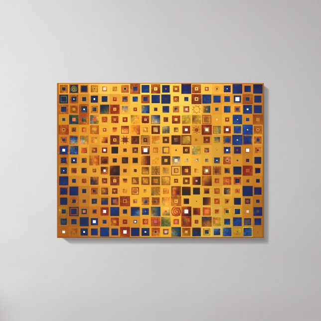 Lienzo Patrón abstracto de ajedrez colorido (Anverso)