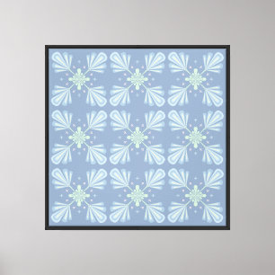 Lienzo Patrón abstracto floral azul