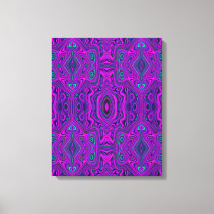 Lienzo Patrón abstracto retro magenta y negro alucinante