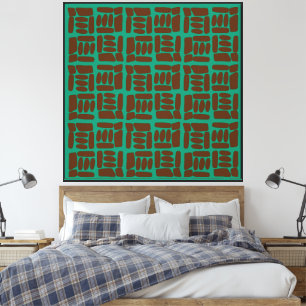Lienzo Patrón abstracto verde y marrón moderno