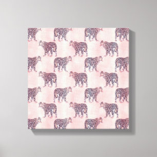 Lienzo Patrón animal moderno de leopardo rosa