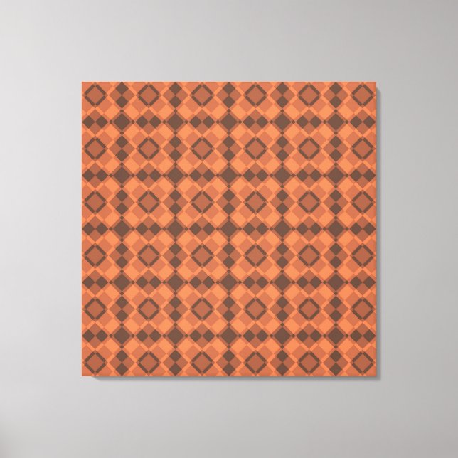 Lienzo Patrón Argyle de Cuadros Marrón Coral (Anverso)
