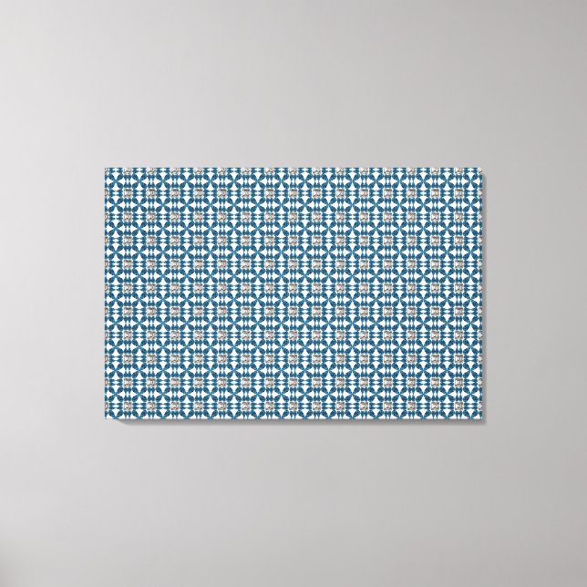 Lienzo Patrón Art Deco Azul (Anverso)