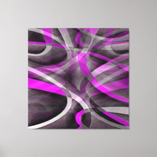 Lienzo Patrón Artístico Retro Magenta y Gris de los Ochen