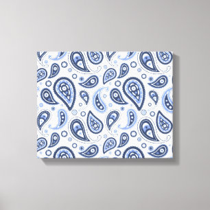 Lienzo Patrón azul paisley