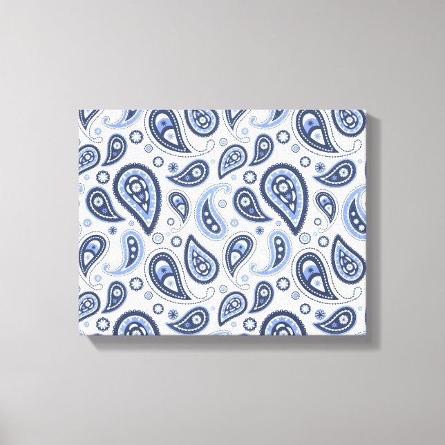 Lienzo Patrón azul paisley (Anverso)