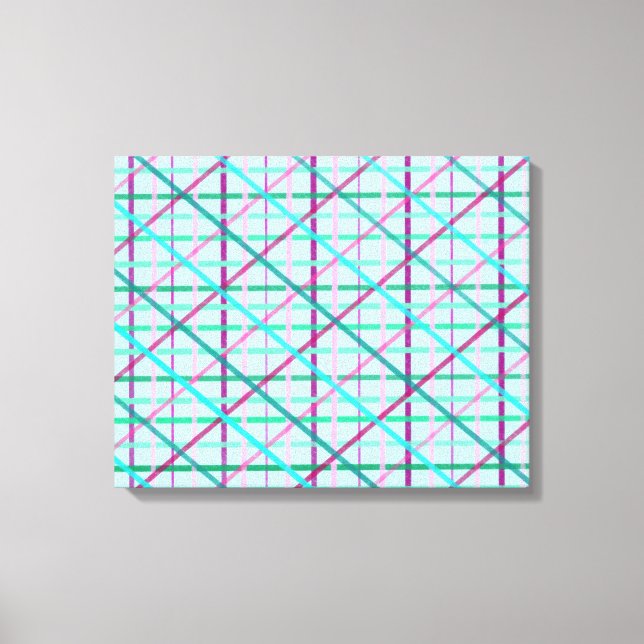 Lienzo Patrón azul y Rosa controlado (Anverso)