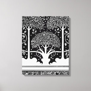 Lienzo Patrón Beardsley de árbol Art Nouveau