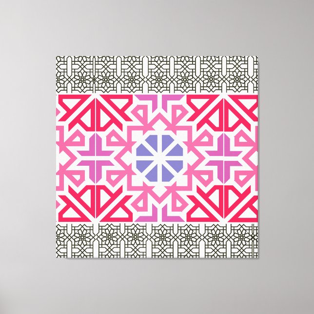 Lienzo Patrón boho geométrico colorido moderno (Anverso)