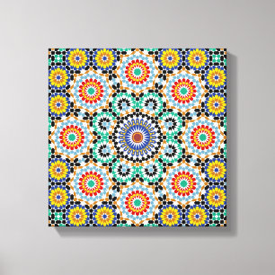 Lienzo Patrón boho tradicional mosaico marroquí