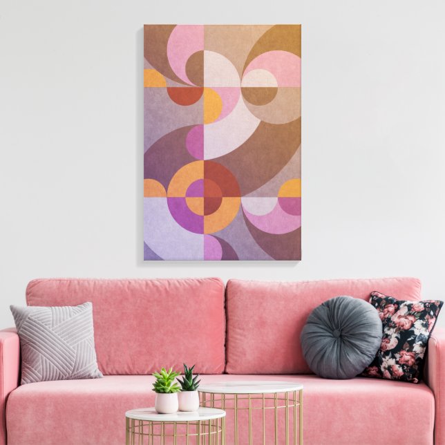 Lienzo Patrón colorido de círculos retro abstractos geomé (Insitu (Sala de estar))