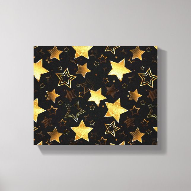 Lienzo Patrón continuo con estrellas doradas (Anverso)