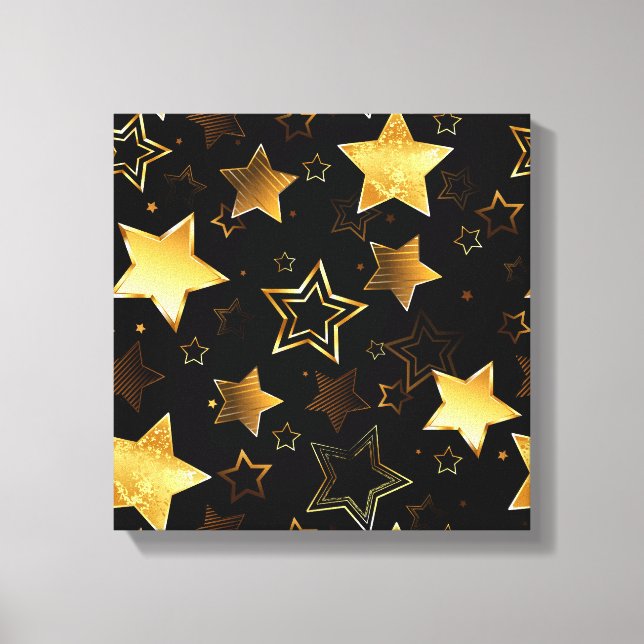Lienzo Patrón continuo con estrellas doradas (Anverso)
