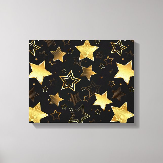 Lienzo Patrón continuo con estrellas doradas (Anverso)