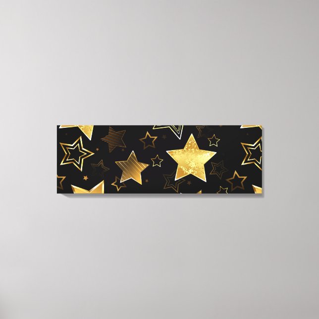 Lienzo Patrón continuo con estrellas doradas (Anverso)