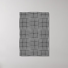 Lienzo Patrón continuo de cuadros escoceses en blanco y n