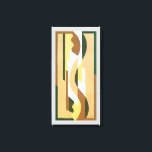 Lienzo Patrón curvo de jazz Art Deco vintage en colores d<br><div class="desc">Ilustración vintage arte deco jazz patrón de papel pintado pochoir de Voldemar Boberman, 1929. Pochoir es una técnica de plantilla común en las pinturas surrealistas. Un diseño de cubismo elegante y chic que presenta formas geométricas y colores en cálidos colores neutros de otoño con diferentes tonos de marrones, bronceados y...</div>