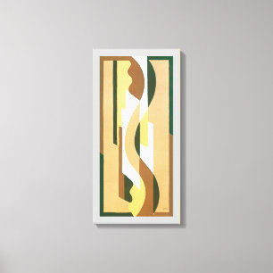 Lienzo Patrón curvo de jazz Art Deco vintage en colores d