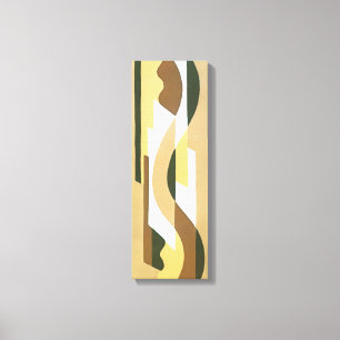 Lienzo Patrón Curvo de Otoño Marrón de Jazz Art Déco Retr