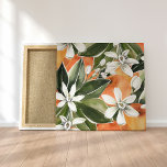 Lienzo Patrón de acuarela de Naranja tropical y flores<br><div class="desc">Patrón de acuarela de Naranja tropical y flores</div>