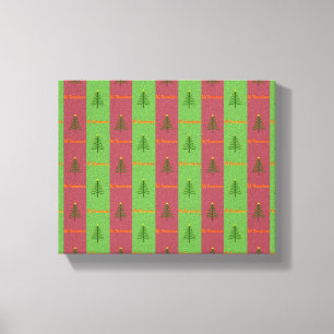 Lienzo Patrón de árbol de Navidad del viejo mundo Evergre