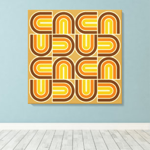 Lienzo Patrón de arco geométrico estilo 70