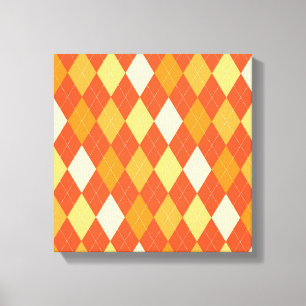Lienzo patrón de argyle naranja