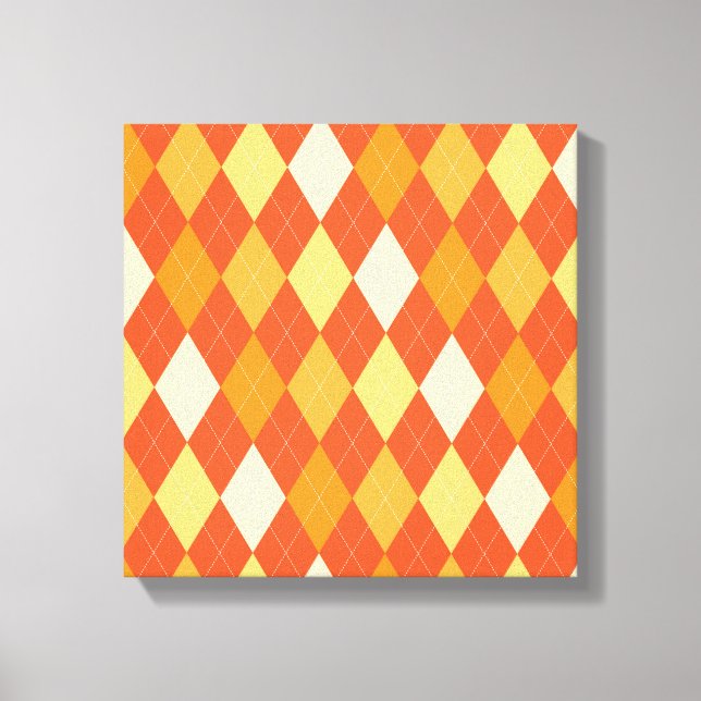 Lienzo patrón de argyle naranja (Anverso)