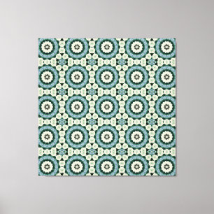 Lienzo Patrón de azulejos azul y verde selva
