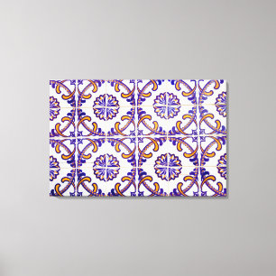 Lienzo Patrón de azulejos en primer plano, Portugal