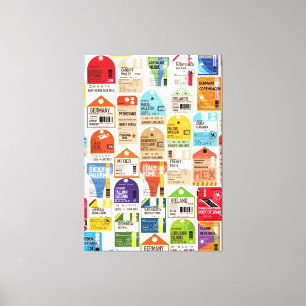 Lienzo Patrón de billetes de viaje de época.