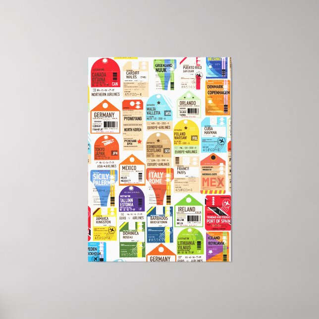 Lienzo Patrón de billetes de viaje de época. (Anverso)