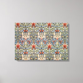 Lienzo Patrón de cabeza de serpiente (por William Morris)