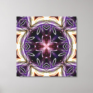 Lienzo Patrón de caleidoscopio cósmico púrpura y magenta