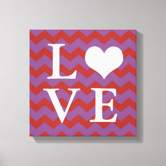 Lienzo Patrón de Chervon corazón rojo Amor pintura mural