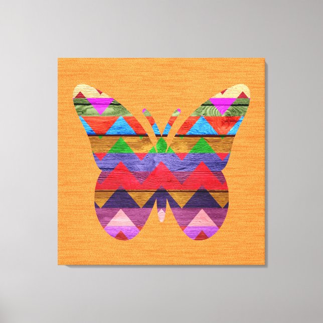 Lienzo Patrón de cheurón de mariposa (Anverso)