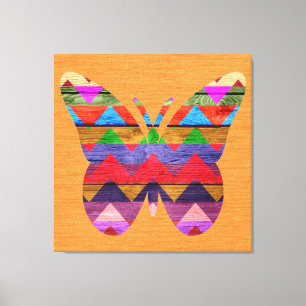 Lienzo Patrón de cheurón de mariposa