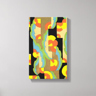 Lienzo Patrón de círculos de jazz Art Deco retro nubes ar