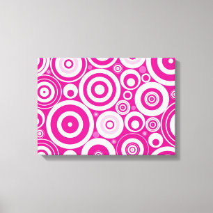 Lienzo Patrón de círculos retro rosados