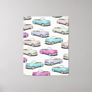 Lienzo Patrón de coches clásicos de época