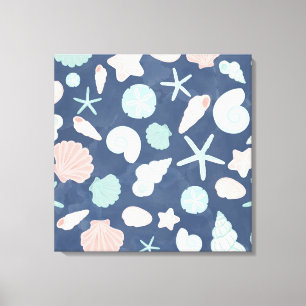 Lienzo patrón de conchas marinas
