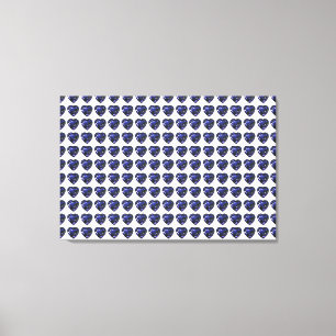Lienzo Patrón de Corazón Azul