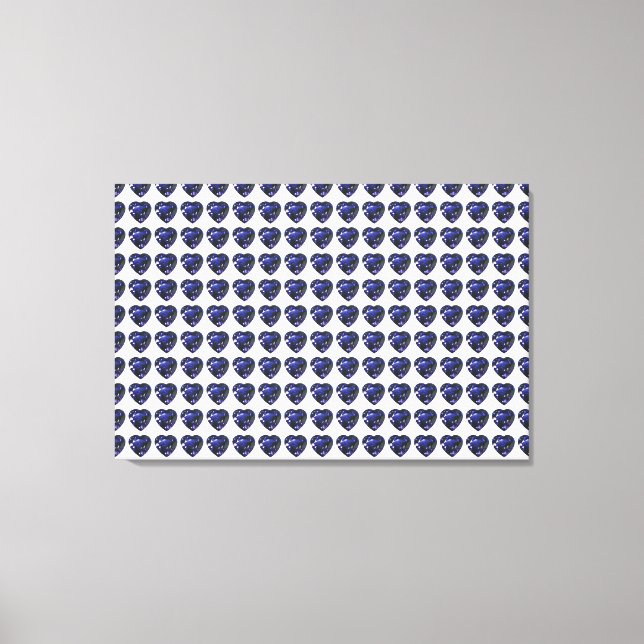 Lienzo Patrón de Corazón Azul (Anverso)