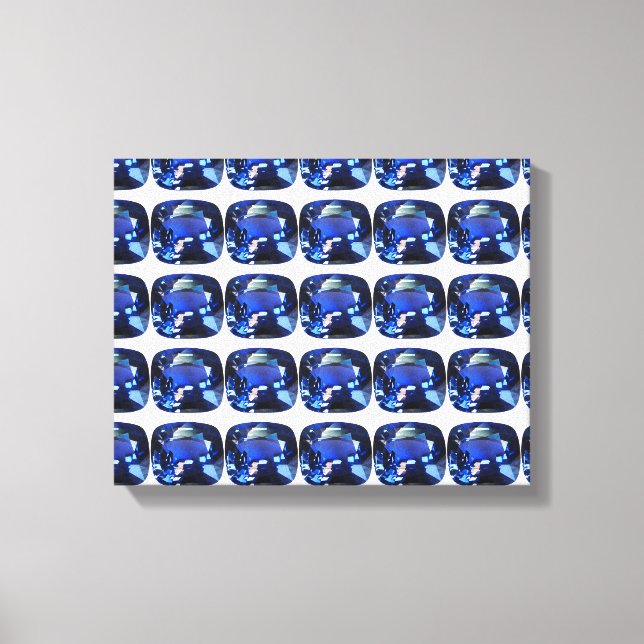 Lienzo Patrón de corte de cojín de zafiro azul (Anverso)