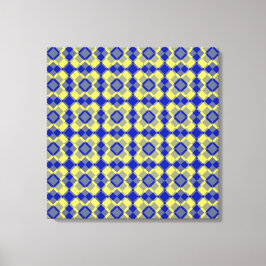 Lienzo Patrón de cuadros argyle azul amarillo