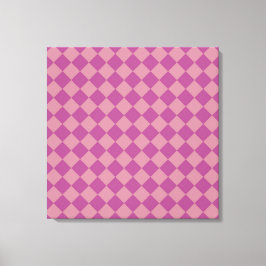 Lienzo Patrón de diamante de cuadros rosa púrpura