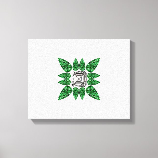 Lienzo Patrón de diamantes con forma de pera verde (Anverso)