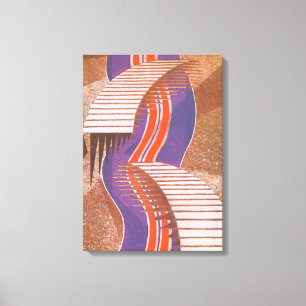 Lienzo Patrón de escalera de plantilla de jazz Art Deco v